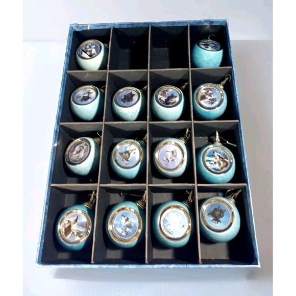 Bradford Ed Spirit Of The Wilderness 14 Pc Wolf Christmas Ornaments Eddie Lepage - Picture 1 of 16